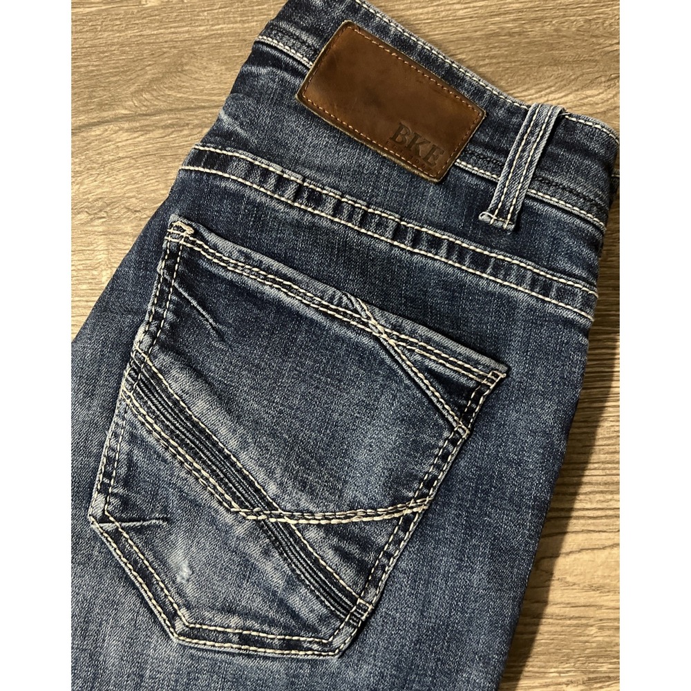 BKE Men's Alec Straight Leg Dark Wash Low Rise Stretch Blue Jeans Size 29x30